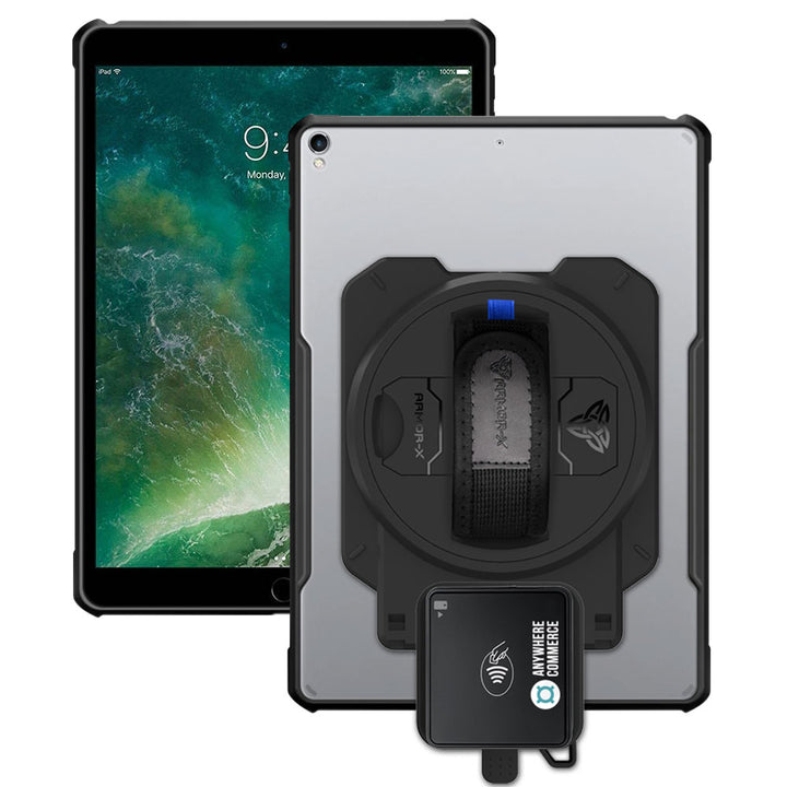 EX2-DAN-iPad-PR3 | iPad Pro 10.5 2017 | Ultra Slim 4 Corner Anti-Impact Tablet Case With AnywhereCommerce Walker C3X Credit Card Reader Holder