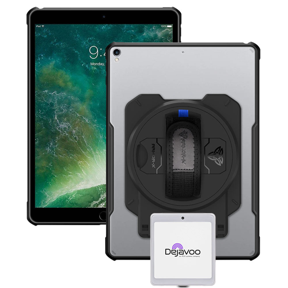 EX2-DAN-iPad-PR3 | iPad Pro 10.5 2017 | Ultra Slim 4 Corner Anti-Impact Tablet Case With dejavoo P12 mPOS PIN Pad Card Reader Holder