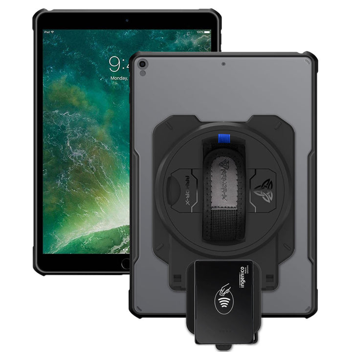 EX2-DAN-iPad-PR3 | iPad Pro 10.5 2017 | Ultra Slim 4 Corner Anti-Impact Tablet Case With Ingenico Moby 5500 Card Reader Holder