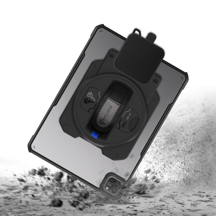 EX2-DAN-iPad-PR6 | iPad Pro 11 ( 1st / 2nd / 3rd / 4th Gen. ) 2018 / 2020 / 2021 / 2022 | Ultra Slim 4 Corner Anti-Impact Tablet Case With Ingenico Moby 6500 Card Reader Holder Supports Apple Pencil 2 Wireless Charging