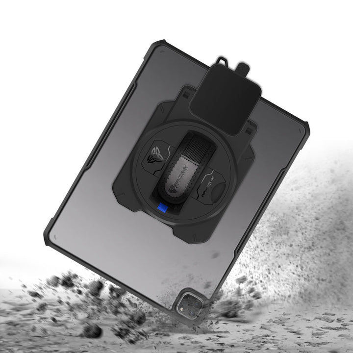 EX2-DAN-iPad-PR7 | iPad Pro 12.9 ( 3rd / 4th / 5th / 6th Gen. ) 2018 / 2020 / 2021 / 2022 | Ultra Slim 4 Corner Anti-Impact Tablet Case With Ingenico Moby 5500 Card Reader Holder Supports Apple Pencil 2 Wireless Charging