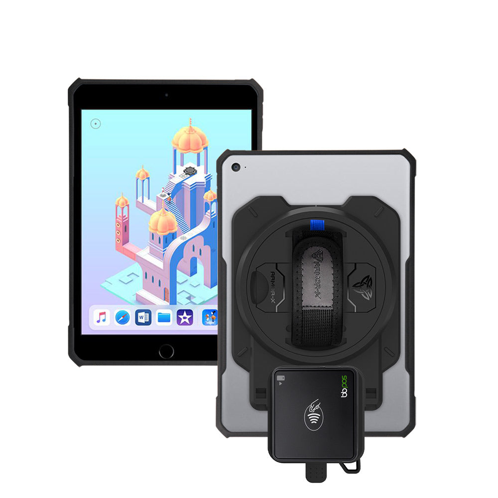 EX2-DAN-ipad-M3 | iPad mini 3 / mini 2 / mini 1 | Ultra Slim 4 Corner Anti-Impact Tablet Case With BBPOS Chipper 3X Card Reader Holder