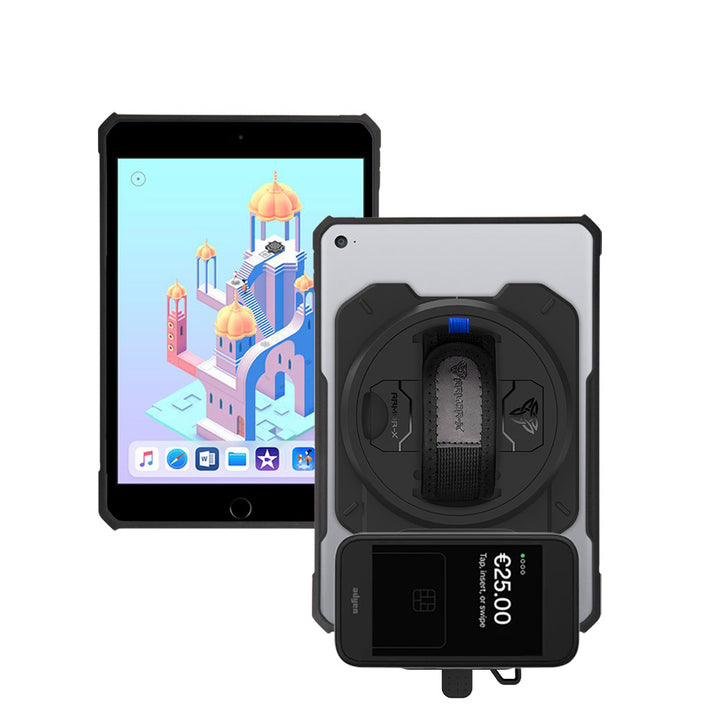 EX2-DAN-ipad-M3 | iPad mini 3 / mini 2 / mini 1 | Ultra Slim 4 Corner Anti-Impact Tablet Case With Adyen AMS1 Card Reader Holder