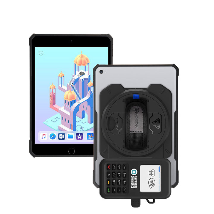 EX2-DAN-ipad-M3 | iPad mini 3 / mini 2 / mini 1 | Ultra Slim 4 Corner Anti-Impact Tablet Case With AnywhereCommerce Nomad WP3 Credit Card Reader Holder