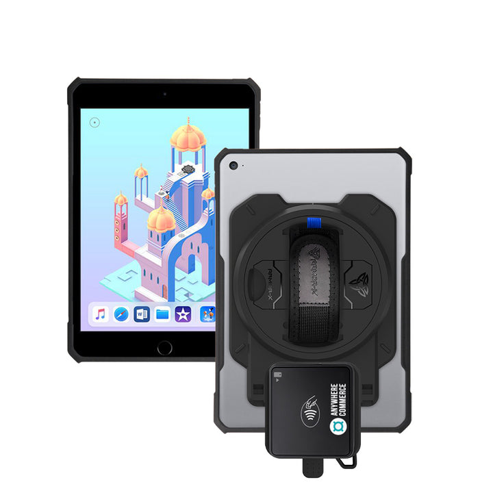 EX2-DAN-ipad-M5 | iPad mini 5 / mini 4 | Ultra Slim 4 Corner Anti-Impact Tablet Case With AnywhereCommerce Walker C3X Credit Card Reader Holder