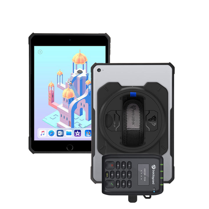 EX2-DAN-ipad-M5 | iPad mini 5 / mini 4 | Ultra Slim 4 Corner Anti-Impact Tablet Case With Barclaycard Card Reader Holder