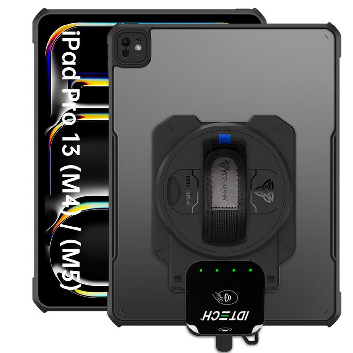 EX2-DAN-iPad-PR10 | iPad Pro 13 (M4) / (M5) | Ultra Slim 4 Corner Anti-Impact Tablet Case With ID TECH VP3350 Card Reader Holder Supports Apple Pencil Pro Wireless Charging