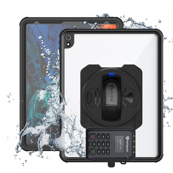 EX2-MAN-A11S | iPad Pro 12.9 ( 3rd Gen. ) 2018 | IP68 Waterproof, Shock & Dust Proof Case With Barclaycard Card Reader Holder