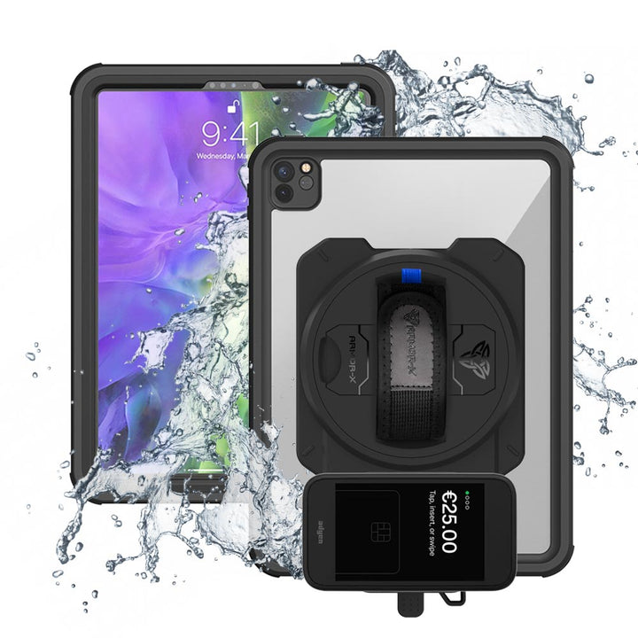 EX2-MAN-A12S | iPad Pro 11 ( 2nd Gen ) 2020 | IP68 Waterproof, Shock & Dust Proof Case With Adyen AMS1 Card Reader Holder