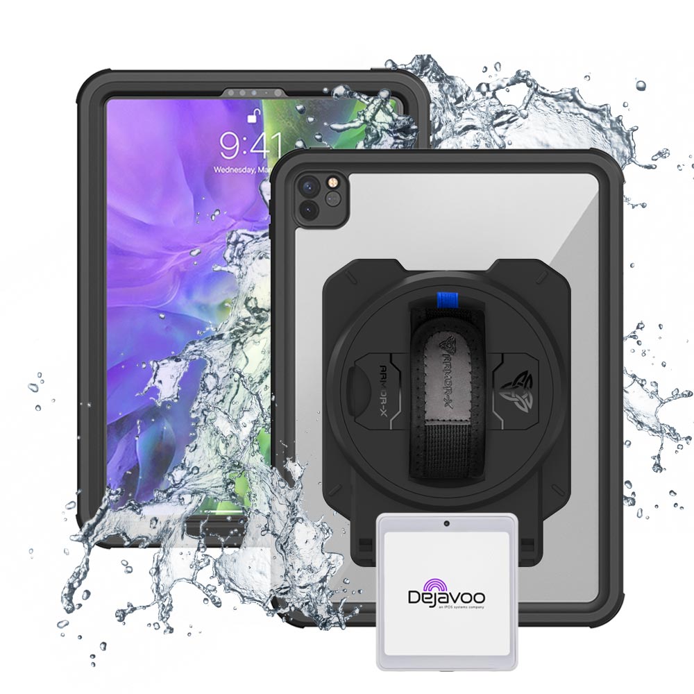EX2-MAN-A12S | iPad Pro 11 ( 2nd Gen ) 2020 | IP68 Waterproof, Shock &amp; Dust Proof Case With dejavoo P12 mPOS PIN Pad