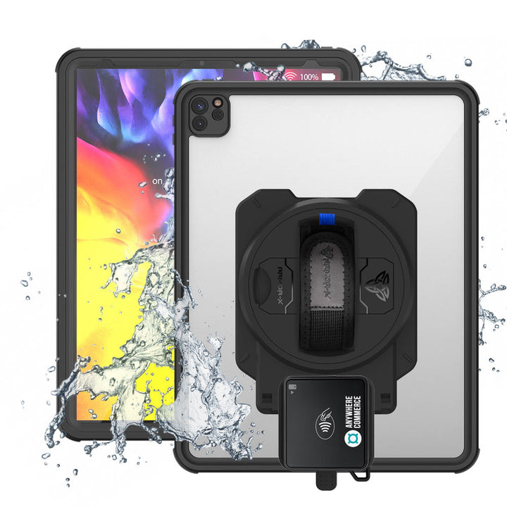 EX2-MAN-A13S | iPad Pro 12.9 ( 4th Gen ) 2020 | IP68 Waterproof, Shock & Dust Proof Case With AnywhereCommerce Walker C3X Credit Card Reader Holder