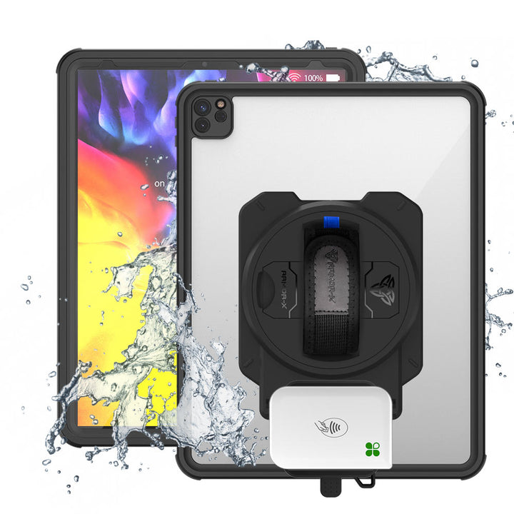 EX2-MAN-A13S | iPad Pro 12.9 ( 4th Gen ) 2020 | IP68 Waterproof, Shock & Dust Proof Case With Clover Go Card Reader Holder