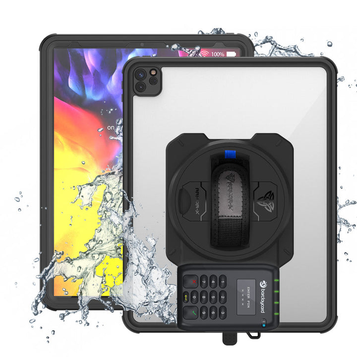 EX2-MAN-A13S | iPad Pro 12.9 ( 4th Gen ) 2020 | IP68 Waterproof, Shock & Dust Proof Case With Barclaycard Card Reader Holder