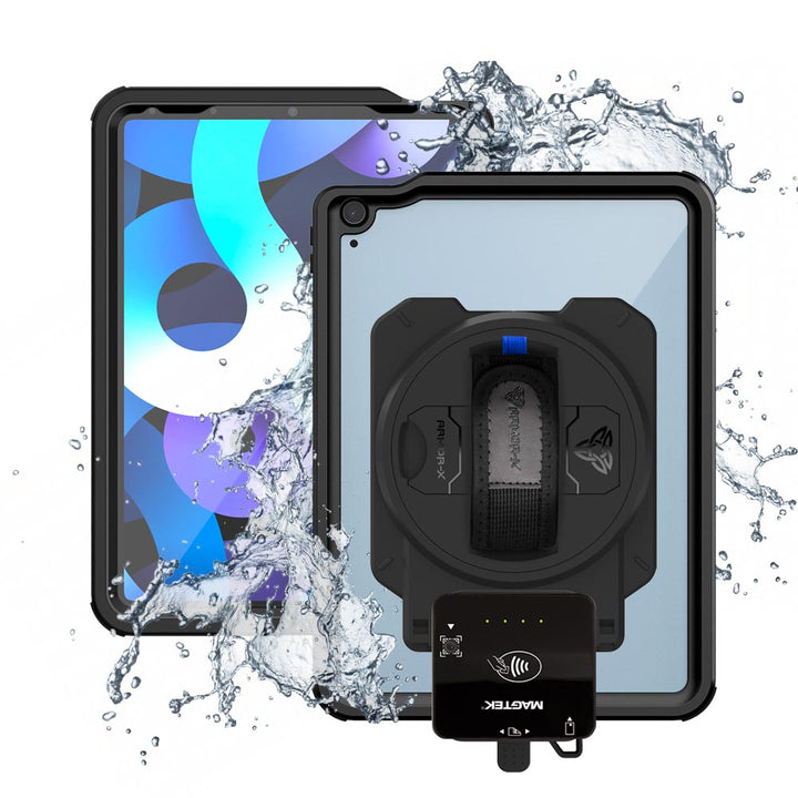 EX2-MAN-A14S | iPad Air 4 2020 / Air 5 2022 | IP68 Waterproof, Shock & Dust Proof Case With Magtek DynaFlex II Go Card Reader Holder