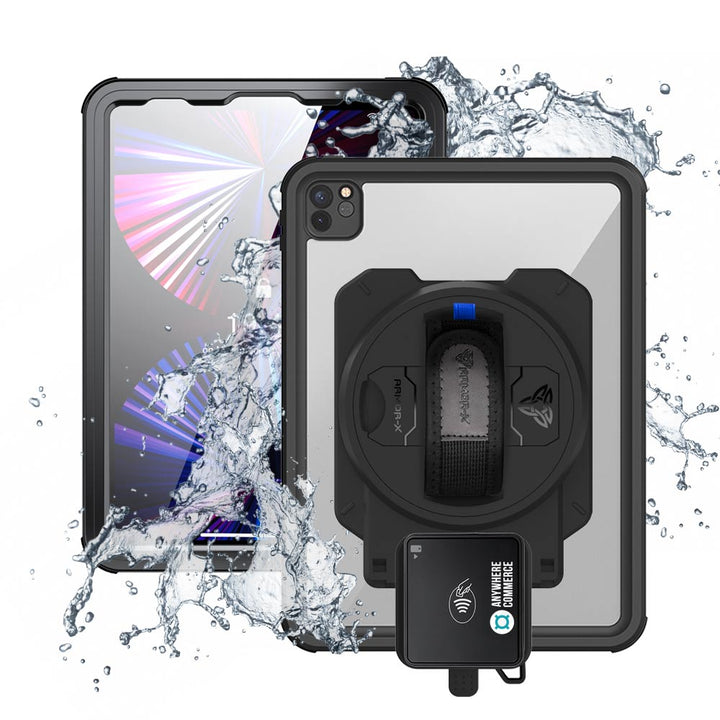 EX2-MAN-A15S | iPad Pro 11 ( 3rd / 4th Gen ) 2021 / 2022 | IP68 Waterproof, Shock & Dust Proof Case With AnywhereCommerce Walker C3X Credit Card Reader Holder