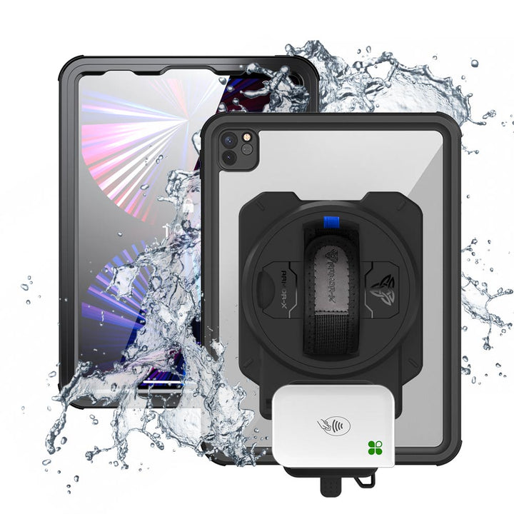 EX2-MAN-A15S | iPad Pro 11 ( 3rd / 4th Gen ) 2021 / 2022 | IP68 Waterproof, Shock & Dust Proof Case With Clover Go Card Reader Holder