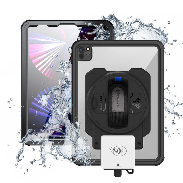 EX2-MAN-A15S | iPad Pro 11 ( 3rd / 4th Gen ) 2021 / 2022 | IP68 Waterproof, Shock & Dust Proof Case With Payanywhere 3-in-1 Credit Card Reader Holder