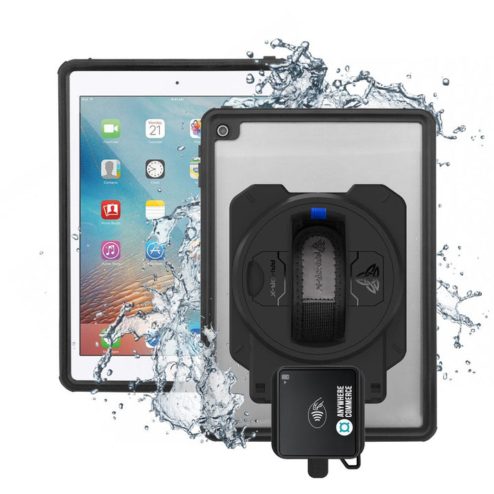 EX2-MAN-A6S | iPad Pro 9.7 2016 | IP68 Waterproof, Shock & Dust Proof Case With AnywhereCommerce Walker C3X Credit Card Reader Holder