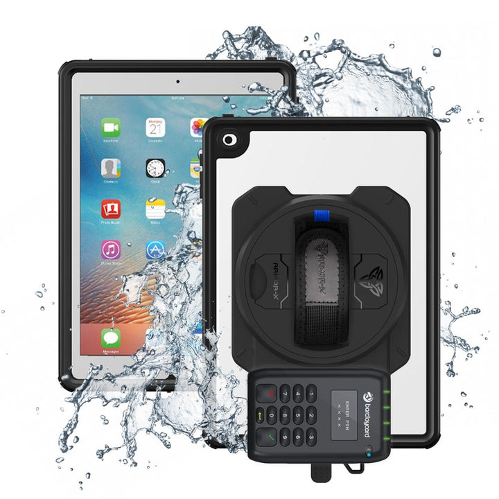 EX2-MAN-A7S | iPad 9.7 ( 5th / 6th Gen. ) 2017 / 2018 | IP68 Waterproof, Shock & Dust Proof Case With Barclaycard Card Reader Holder