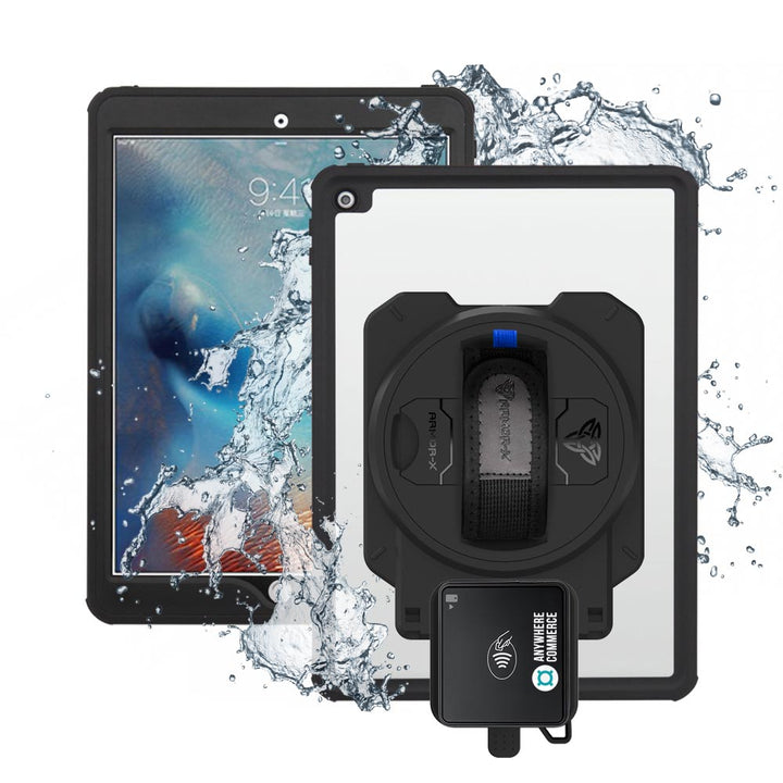EX2-MAN-A8S | iPad Pro 10.5 2017 | IP68 Waterproof, Shock & Dust Proof Case With AnywhereCommerce Walker C3X Credit Card Reader Holder