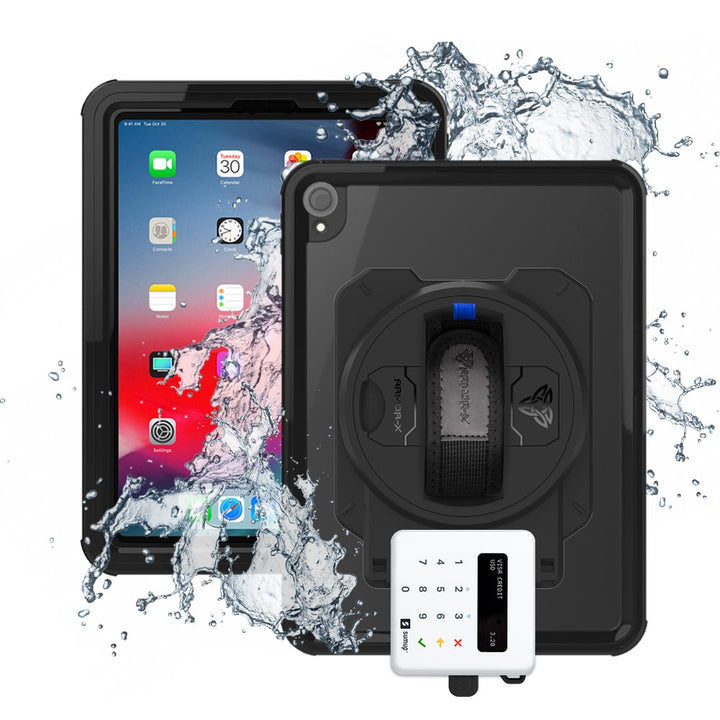 EX2-MAN-A9S | iPad Pro 11 ( 1st Gen. ) 2018 | IP68 Waterproof, Shock & Dust Proof Case With Sumup Card Reader Holder