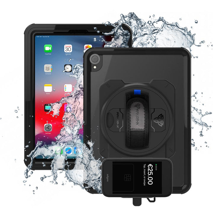 EX2-MAN-A9S | iPad Pro 11 ( 1st Gen. ) 2018 | IP68 Waterproof, Shock & Dust Proof Case With Adyen AMS1 Card Reader Holder