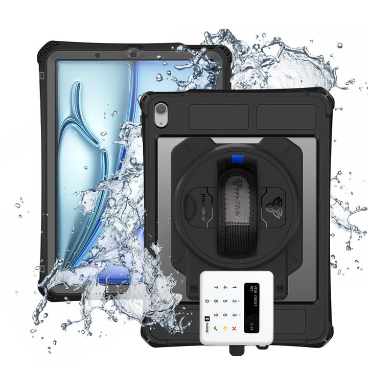 EX2-MAN-iPad-A5PN | iPad Air 4 2020 / Air 5 2022 | IP68 Waterproof, Shock & Dust Proof Case With Sumup Card Reader Holder Supports Apple Pencil 2 Wireless Charging