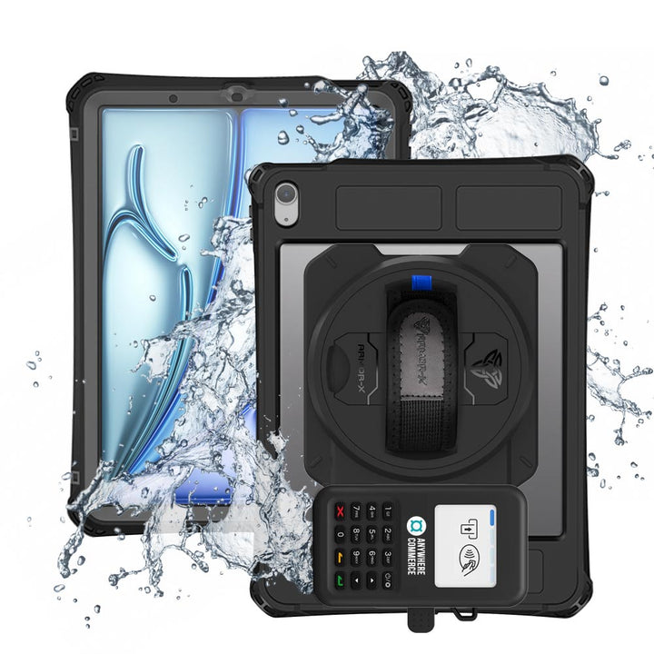 EX2-MAN-iPad-A5PN | iPad Air 4 2020 / Air 5 2022 | IP68 Waterproof, Shock & Dust Proof Case With AnywhereCommerce Nomad WP3 Credit Card Reader Holder Supports Apple Pencil 2 Wireless Charging