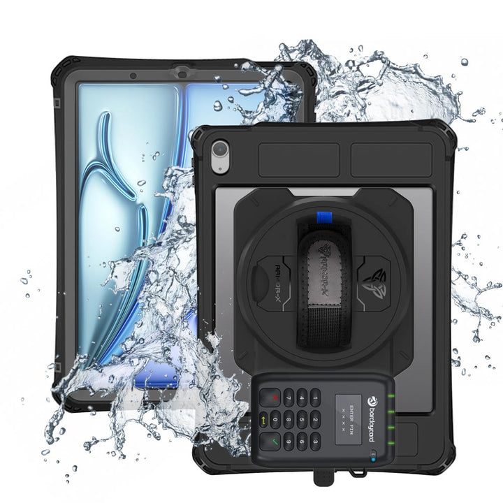 EX2-MAN-iPad-A5PN | iPad Air 4 2020 / Air 5 2022 | IP68 Waterproof, Shock & Dust Proof Case With Barclaycard Card Reader Holder Supports Apple Pencil 2 Wireless Charging