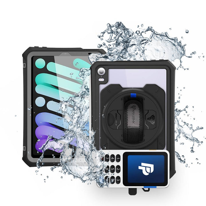 EX2-MAN-iPad-M6PN | iPad mini 6 | IP68 Waterproof, Shock & Dust Proof Case With PayPal Zettle Card Reader V3 Holder Supports Apple Pencil 2 Wireless Charging