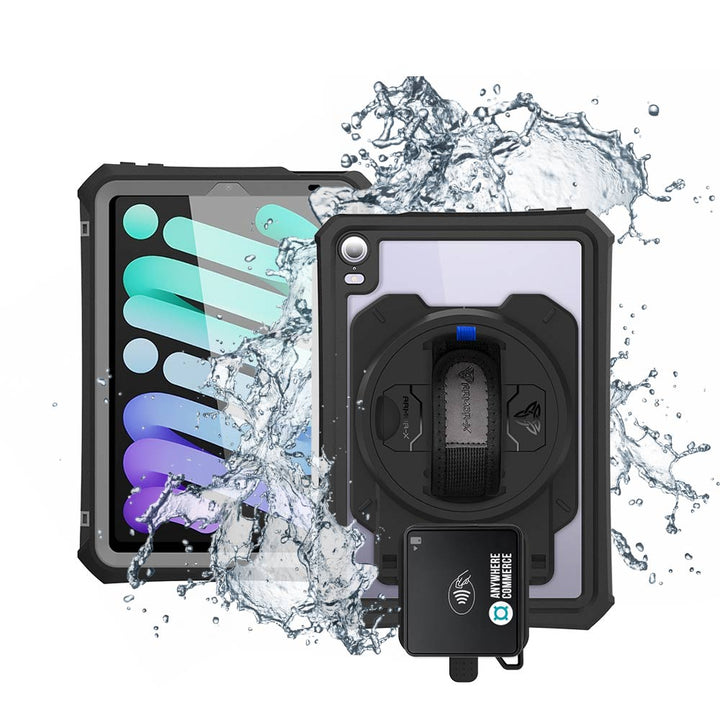 EX2-MAN-iPad-M6PN | iPad mini (A17 Pro) | IP68 Waterproof, Shock & Dust Proof Case With AnywhereCommerce Walker C3X Credit Card Reader Holder Supports Apple Pencil Pro Wireless Charging