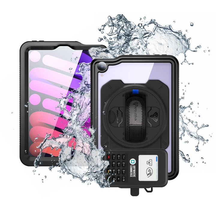 EX2-MAN-iPad-M6 | iPad mini 6 | IP68 Waterproof, Shock & Dust Proof Case With AnywhereCommerce Nomad WP3 Credit Card Reader Holder