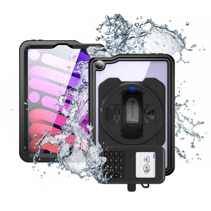 EX2-MAN-iPad-M6 | iPad mini 6 | IP68 Waterproof, Shock & Dust Proof Case With Grafterr Go BBPOS WisePad 3 Card Reader Holder