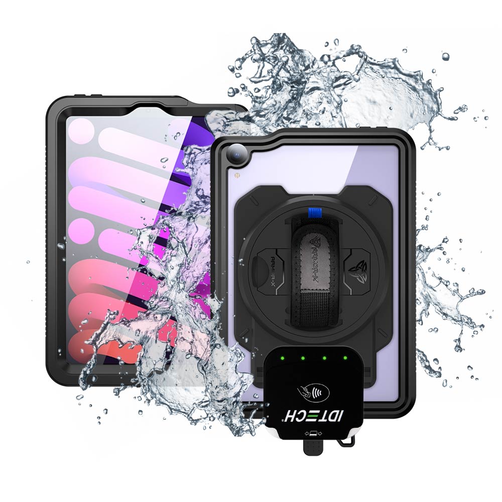EX2-MAN-iPad-M6 | iPad mini 6 | IP68 Waterproof, Shock & Dust Proof Case With ID TECH VP3350 Card Reader Holder