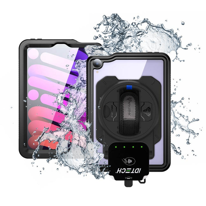 EX2-MAN-iPad-M6 | iPad mini 6 | IP68 Waterproof, Shock &amp; Dust Proof Case With ID TECH VP3350 Card Reader Holder
