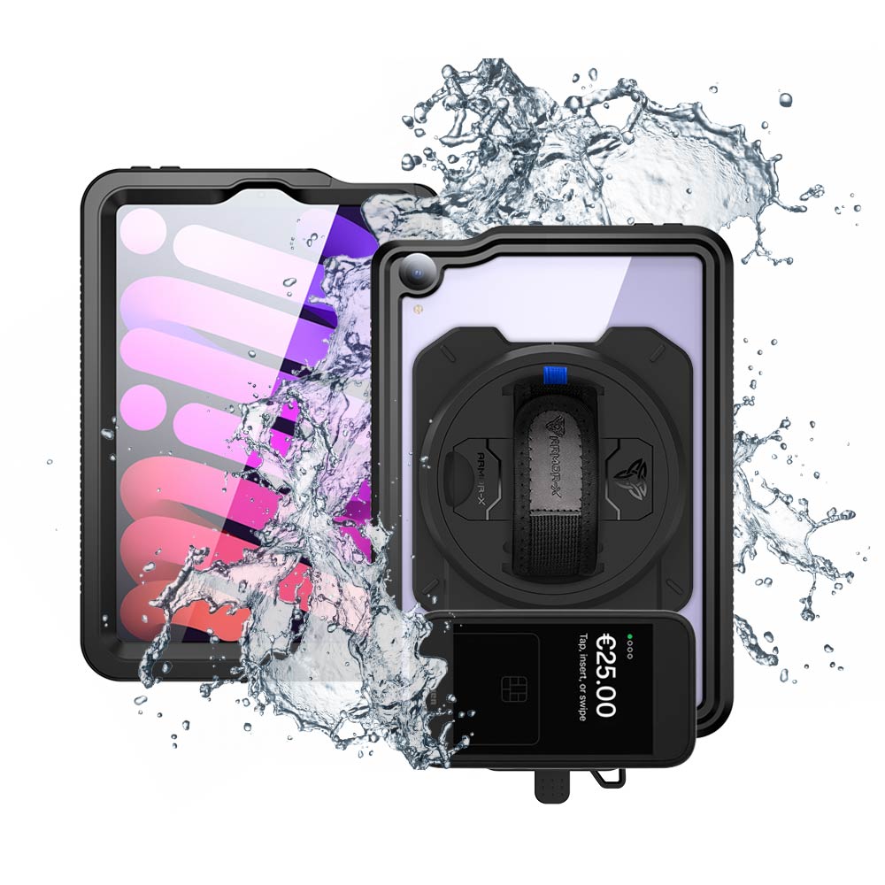 EX2-MAN-iPad-M6 | iPad mini 6 | IP68 Waterproof, Shock & Dust Proof Case With Adyen AMS1 Card Reader Holder