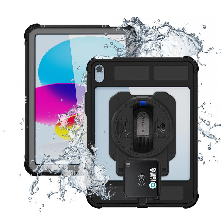 EX2-MAN-iPad-N5PN | iPad 11-Inch (11th Gen / A16) | IP68 Waterproof, Shock & Dust Proof Case With AnywhereCommerce Walker C3X Credit Card Reader Holder & Pencil Holder