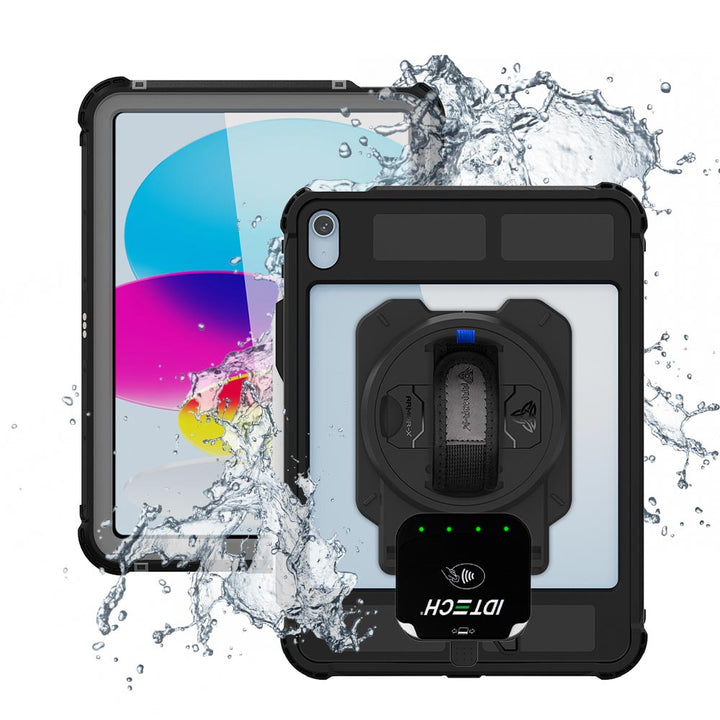 EX2-MAN-iPad-N5PN | iPad 10.9 (10th Gen.) | IP68 Waterproof, Shock &amp; Dust Proof Case With ID TECH VP3350 Card Reader Holder &amp; Pencil Holder