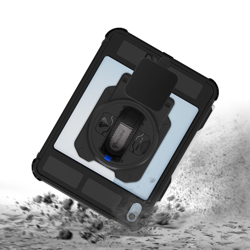 EX2-MAN-iPad-N5PN | iPad 10.9 (10th Gen.) | IP68 Waterproof, Shock & Dust Proof Case With Miura's M010 Card Reader Holder & Pencil Holder