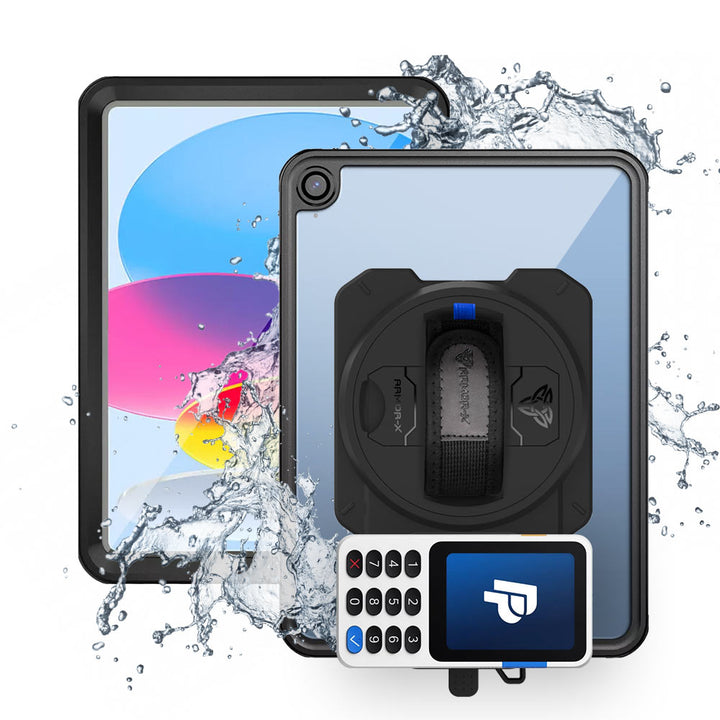 EX2-MAN-iPad-N5 | iPad 10.9 (10th Gen.) | IP68 Waterproof, Shock & Dust Proof Case With PayPal Zettle Card Reader V3 Holder