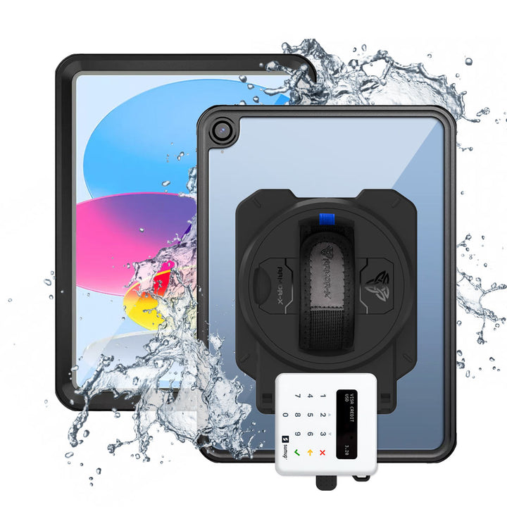 EX2-MAN-iPad-N5 | iPad 10.9 (10th Gen.) | IP68 Waterproof, Shock & Dust Proof Case With Sumup Card Reader Holder