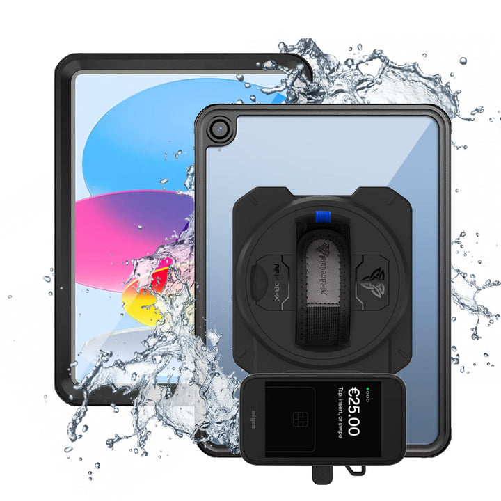 EX2-MAN-iPad-N5 | iPad 11-Inch (11th Gen / A16) | IP68 Waterproof, Shock & Dust Proof Case With Adyen AMS1 Card Reader Holder
