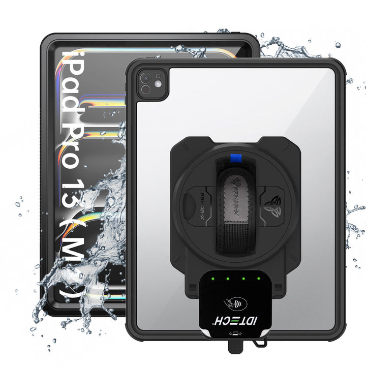 EX2-MAN-iPad-PR10 | iPad Pro 13 ( M4 ) | IP68 Waterproof, Shock &amp; Dust Proof Case With ID TECH VP3350 Card Reader Holder