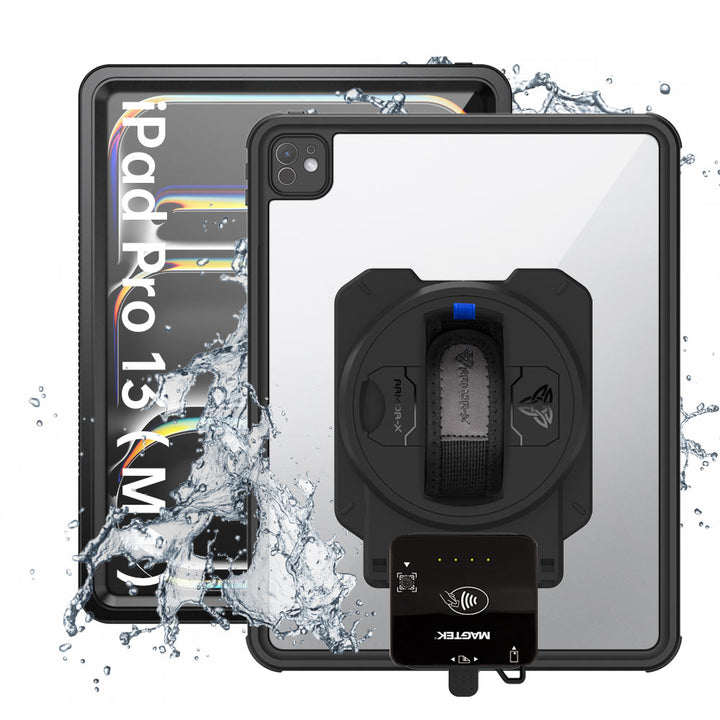 EX2-MAN-iPad-PR10 | iPad Pro 13 ( M4 ) | IP68 Waterproof, Shock & Dust Proof Case With Magtek DynaFlex II Go Card Reader Holder