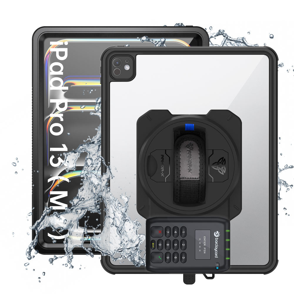 EX2-MAN-iPad-PR10 | iPad Pro 13 ( M4 ) | IP68 Waterproof, Shock & Dust Proof Case With Barclaycard Card Reader Holder