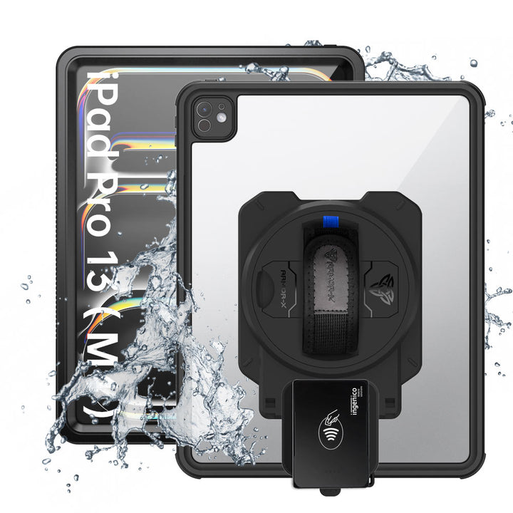 EX2-MAN-iPad-PR10 | iPad Pro 13 ( M4 ) | IP68 Waterproof, Shock & Dust Proof Case With Ingenico Moby 5500 Card Reader Holder