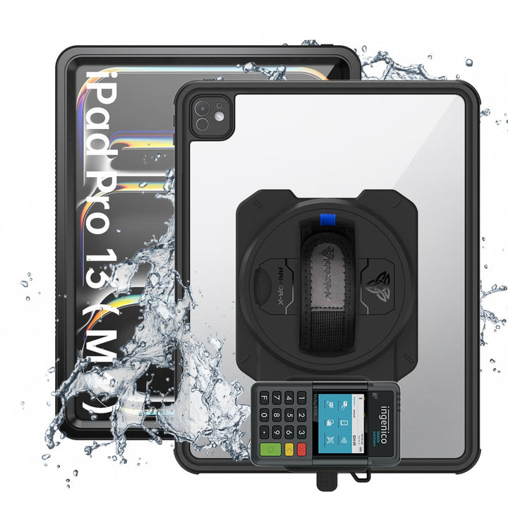 EX2-MAN-iPad-PR10 | iPad Pro 13 ( M4 ) | IP68 Waterproof, Shock & Dust Proof Case With Ingenico Moby 6500 Card Reader Holder