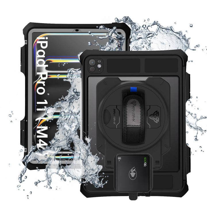 EX2-MAN-iPad-PR11PN | iPad Pro 11 ( M4 ) | IP68 Waterproof, Shock & Dust Proof Case With BBPOS Chipper 3X Card Reader Holder Supports Apple Pencil Pro Wireless Charging