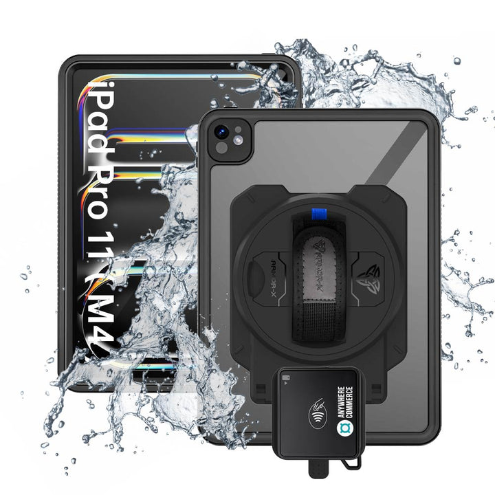 EX2-MAN-iPad-PR11 | iPad Pro 11 ( M4 ) | IP68 Waterproof, Shock & Dust Proof Case With AnywhereCommerce Walker C3X Credit Card Reader Holder