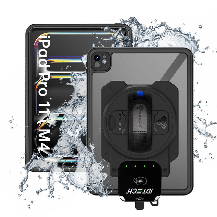 EX2-MAN-iPad-PR11 | iPad Pro 11 (M4) / (M5) | IP68 Waterproof, Shock &amp; Dust Proof Case With ID TECH VP3350 Card Reader Holder